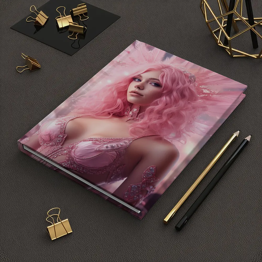 Pink Angel Woman Fantasy Digital Art – Notebooks