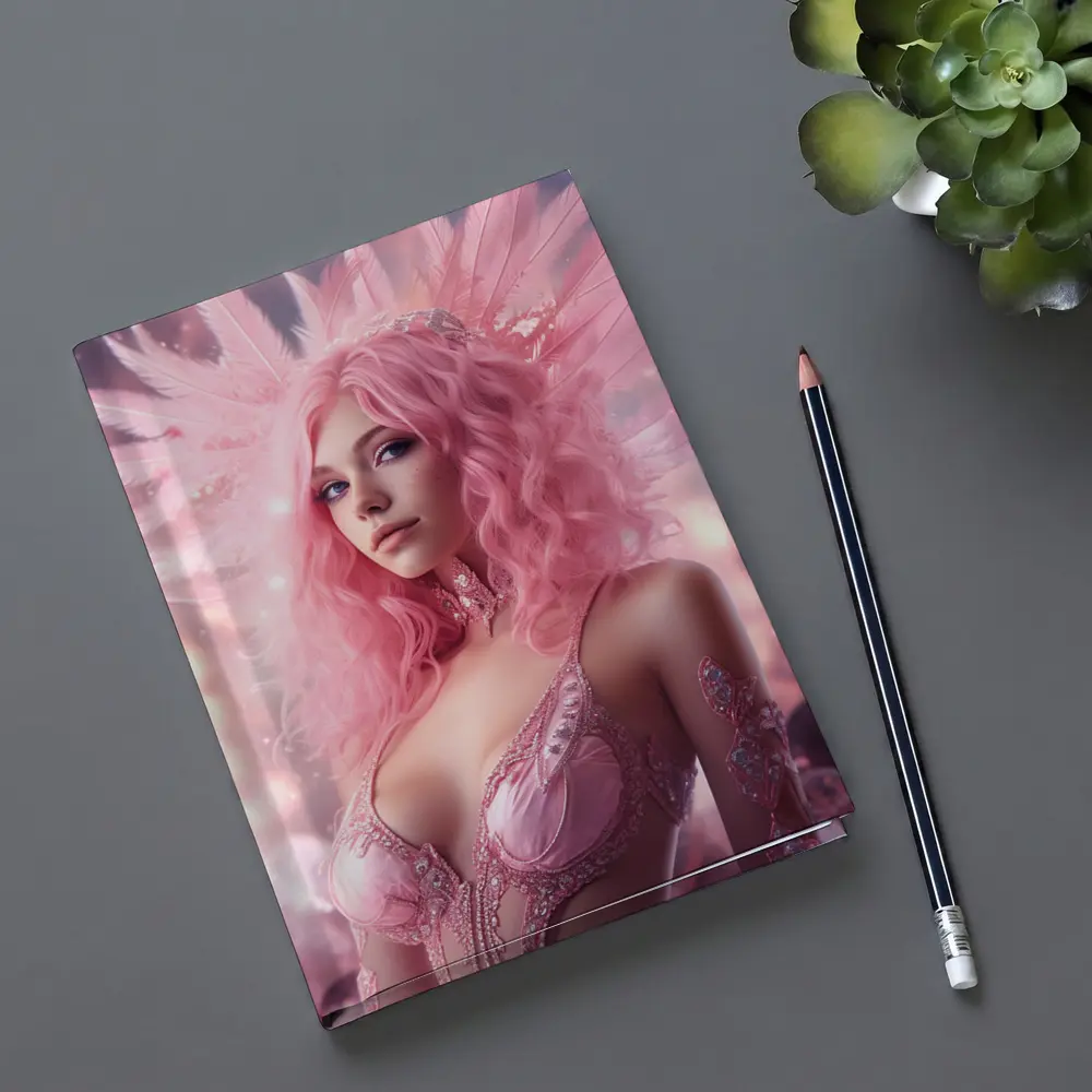 Pink Angel Woman Fantasy Digital Art – Notebooks