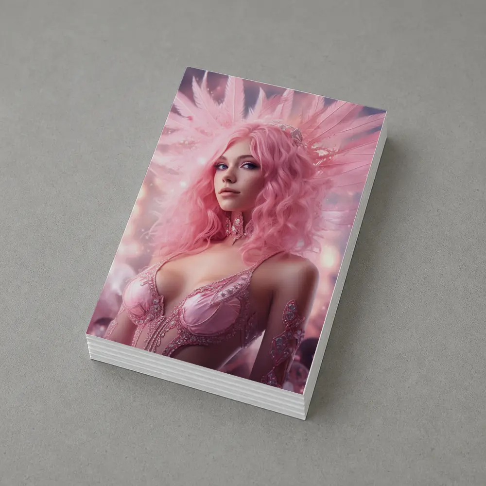 Pink Angel Woman Fantasy Digital Art – Postcards