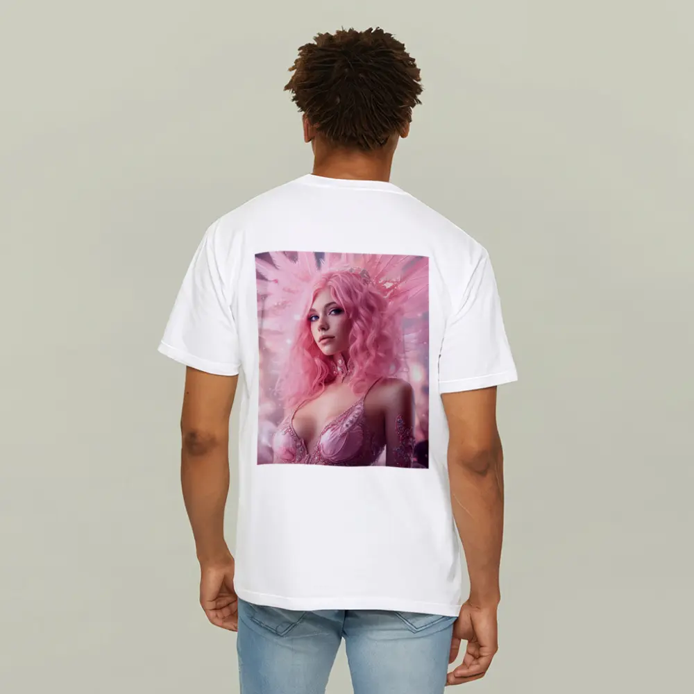 Pink Angel Woman Fantasy Digital Art – T-Shirts