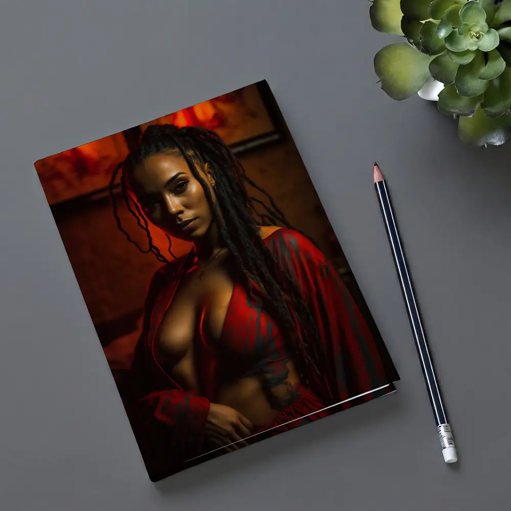 Woman With Dreads Red Moody Interior – Notebooks