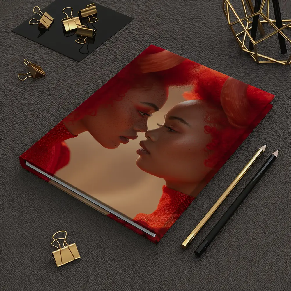 Two Women With Red Horns Facing Close – Notebooks
