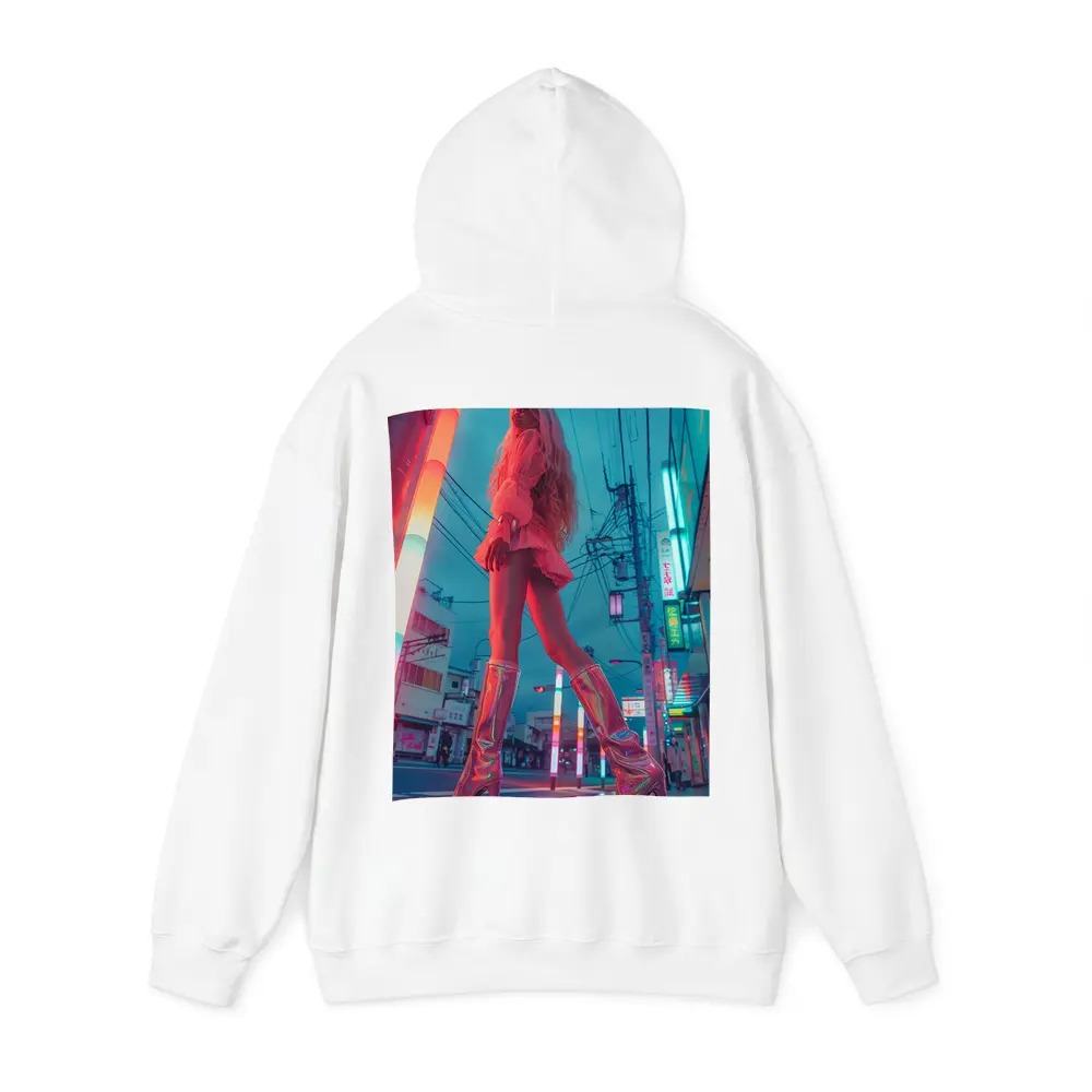 Blonde Woman Neon Tokyo Street Night – Hoodies