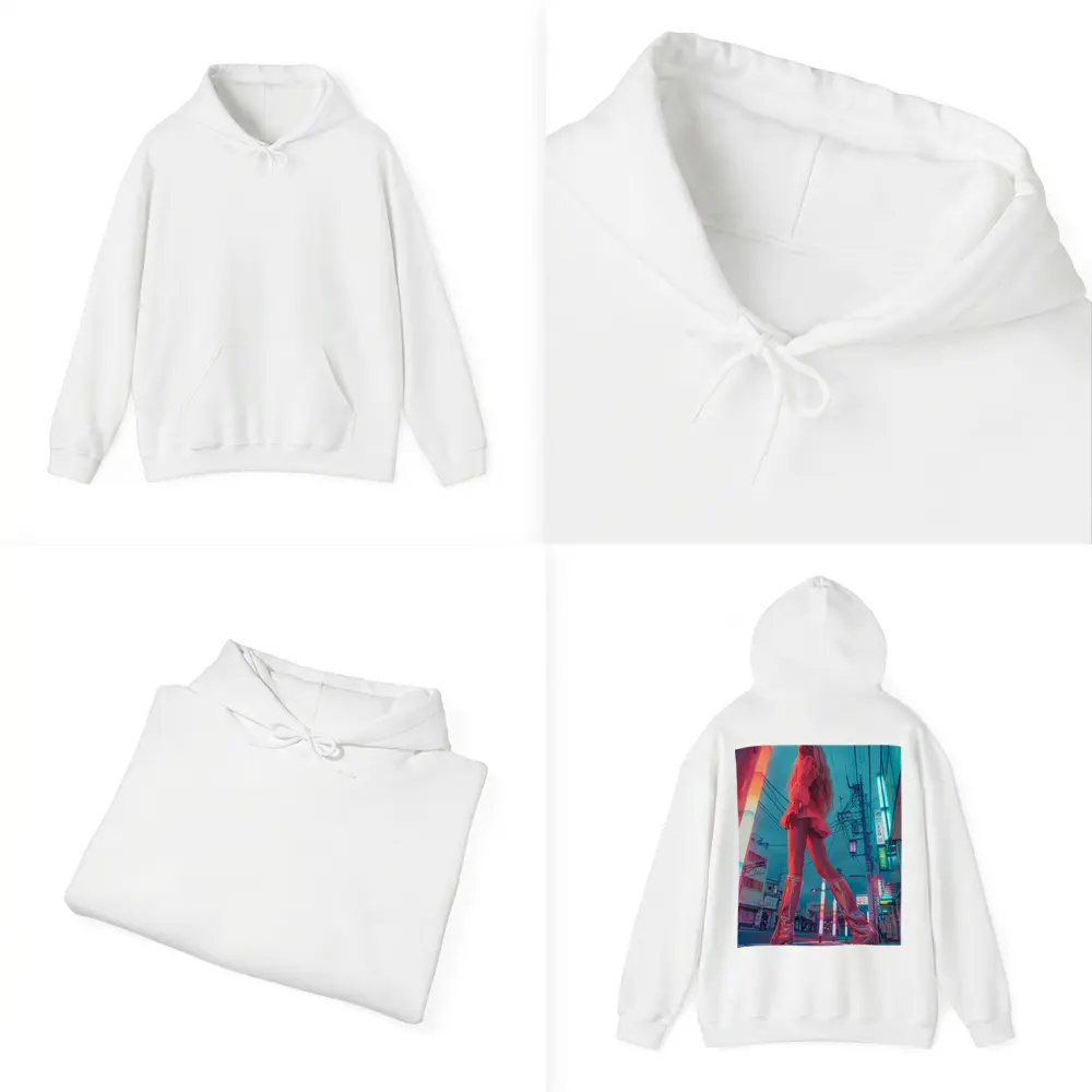 Blonde Woman Neon Tokyo Street Night – Hoodies