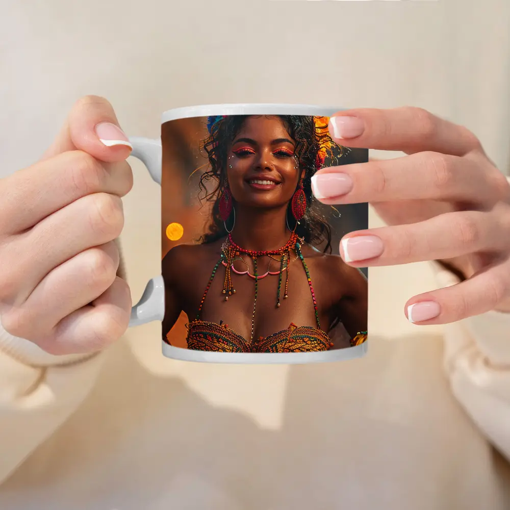Colorful Carnival Woman Floral Headdress Festival – Mugs
