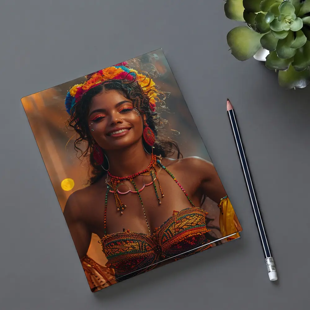 Colorful Carnival Woman Floral Headdress Festival – Notebooks