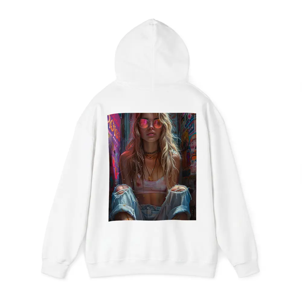 Grunge Girl Pink Sunglasses Graffiti Wall – Hoodies