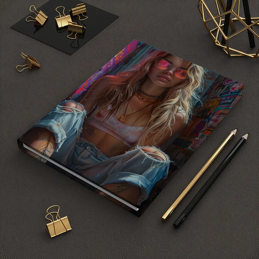 Grunge Girl Pink Sunglasses Graffiti Wall – Notebooks