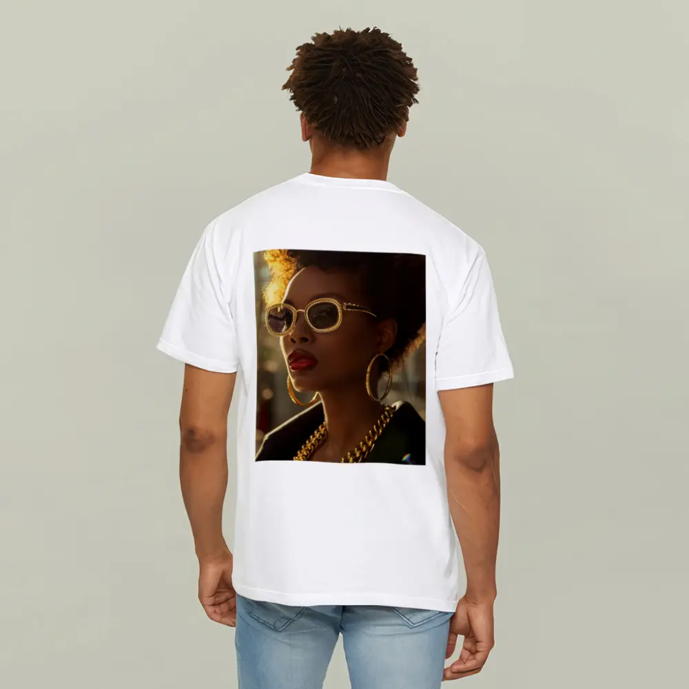 Black Woman Gold Jewelry Afro Street Style – T-Shirts
