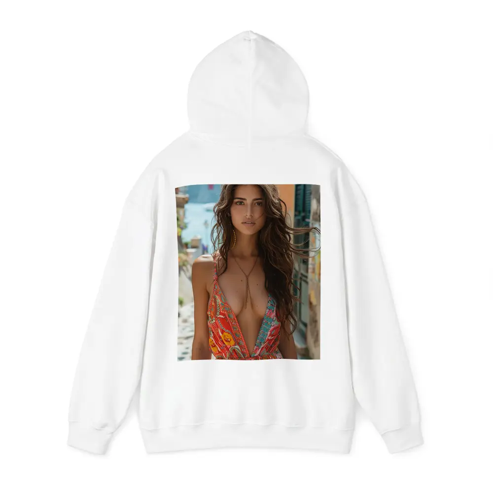Boho Floral Dress Woman Mediterranean Street – Hoodies
