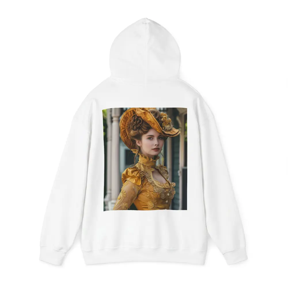 Victorian Woman Gold Dress Ornate Hat – Hoodies