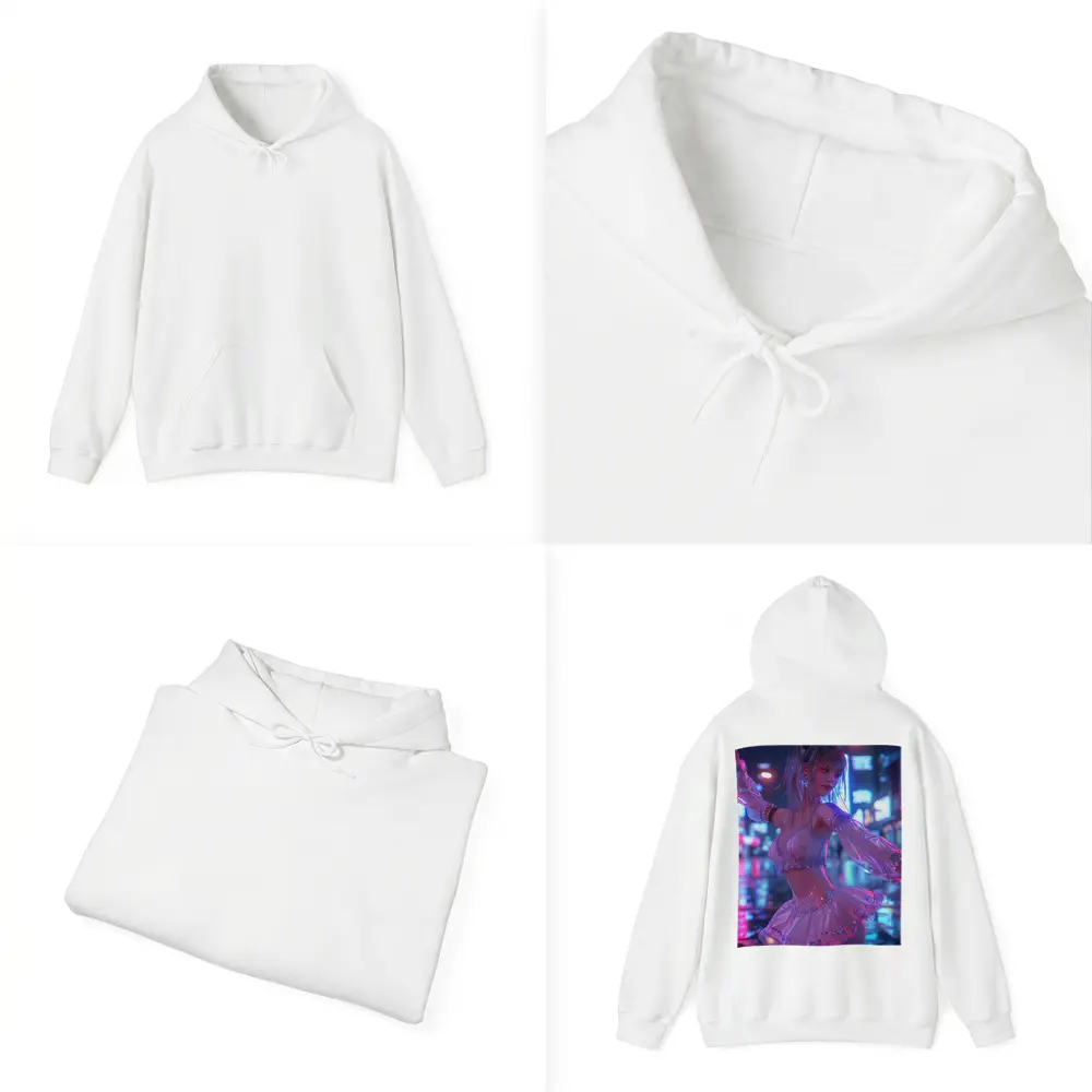 Anime Girl Neon City Night Dance – Hoodies
