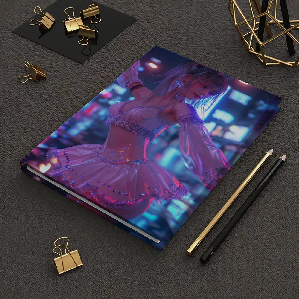 Anime Girl Neon City Night Dance – Notebooks