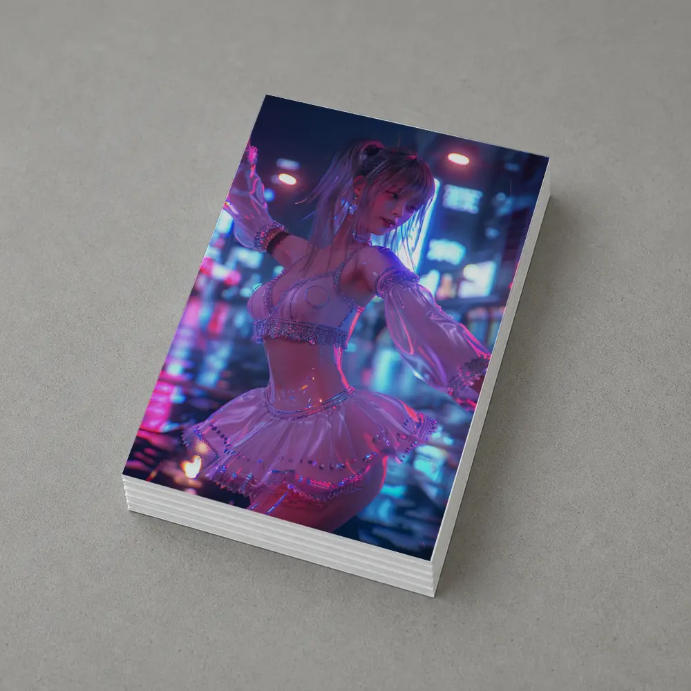Anime Girl Neon City Night Dance – Postcards