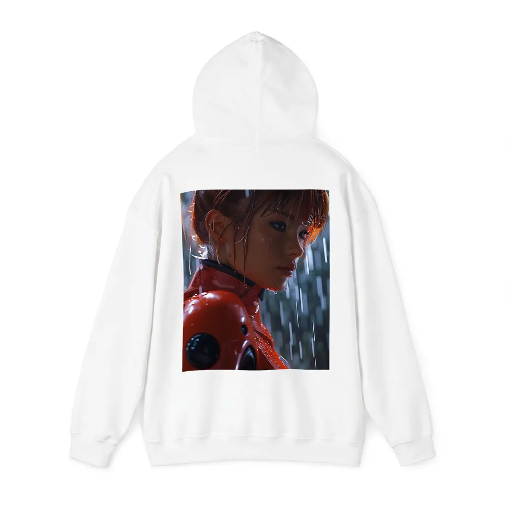 Anime Girl Red Suit Rainy Night – Hoodies