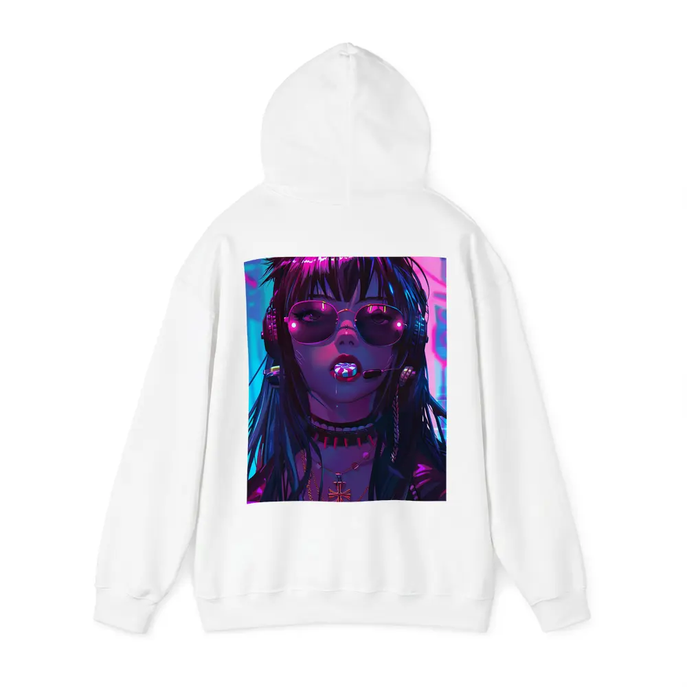 Cyberpunk Anime Girl Neon City Night – Hoodies