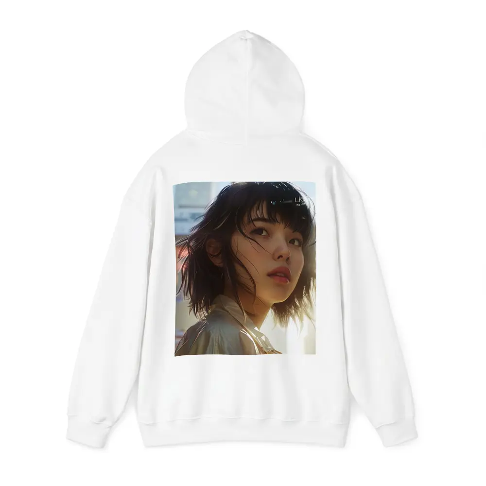Young Asian Woman Urban City Sunlight Portrait – Hoodies