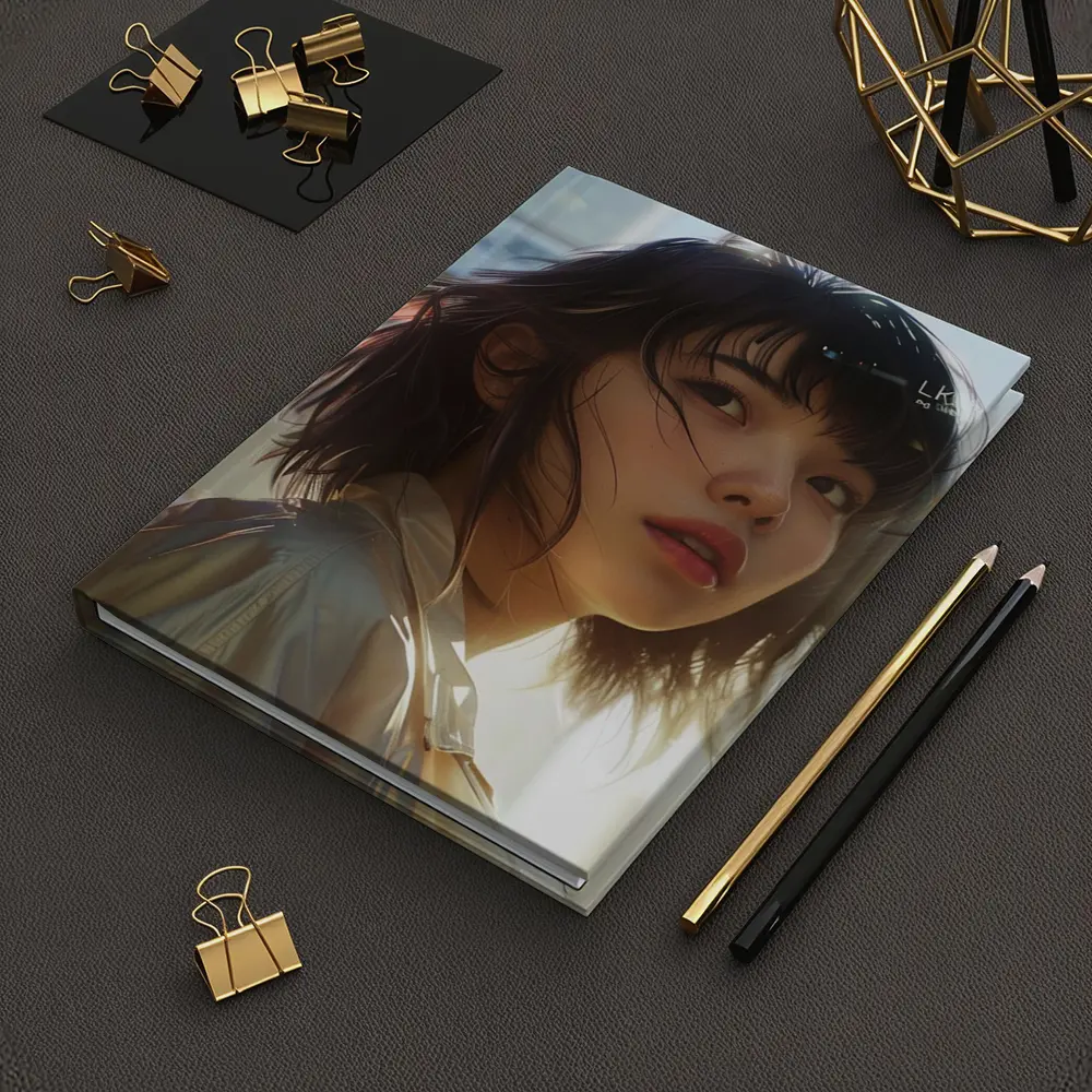 Young Asian Woman Urban City Sunlight Portrait – Notebooks