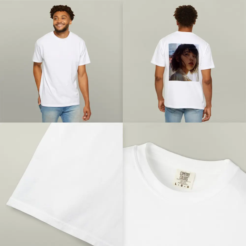 Young Asian Woman Urban City Sunlight Portrait – T-Shirts
