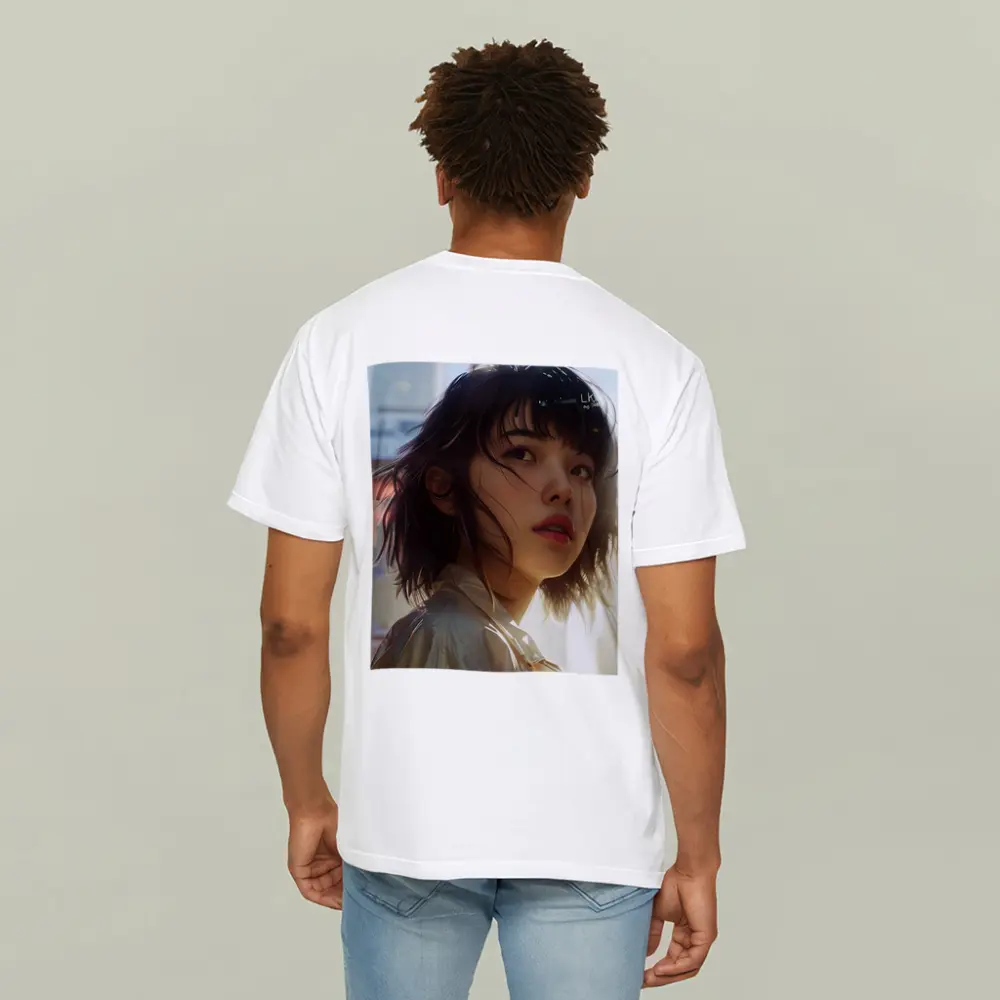 Young Asian Woman Urban City Sunlight Portrait – T-Shirts