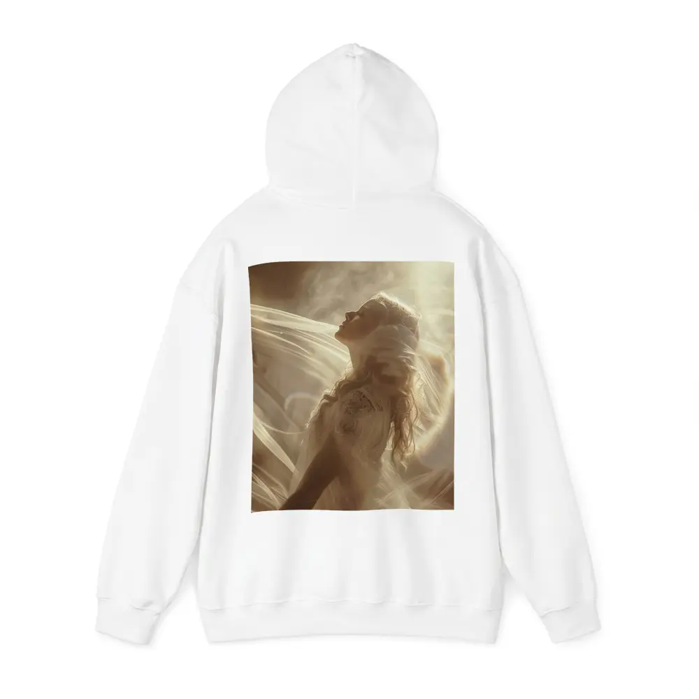 Woman in White Dress Ethereal Light – Hoodies
