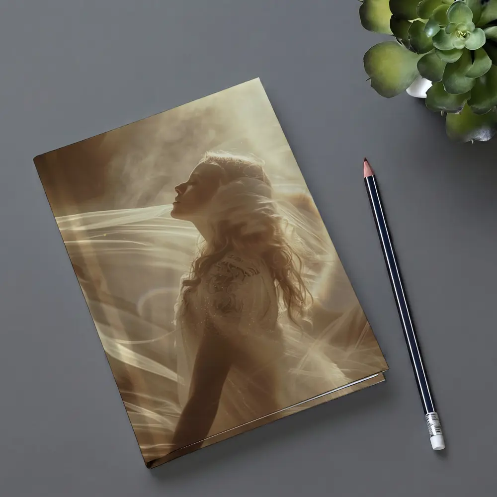 Woman in White Dress Ethereal Light – Notebooks