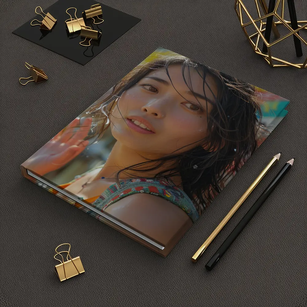 Young Asian Woman Colorful Summer Background – Notebooks