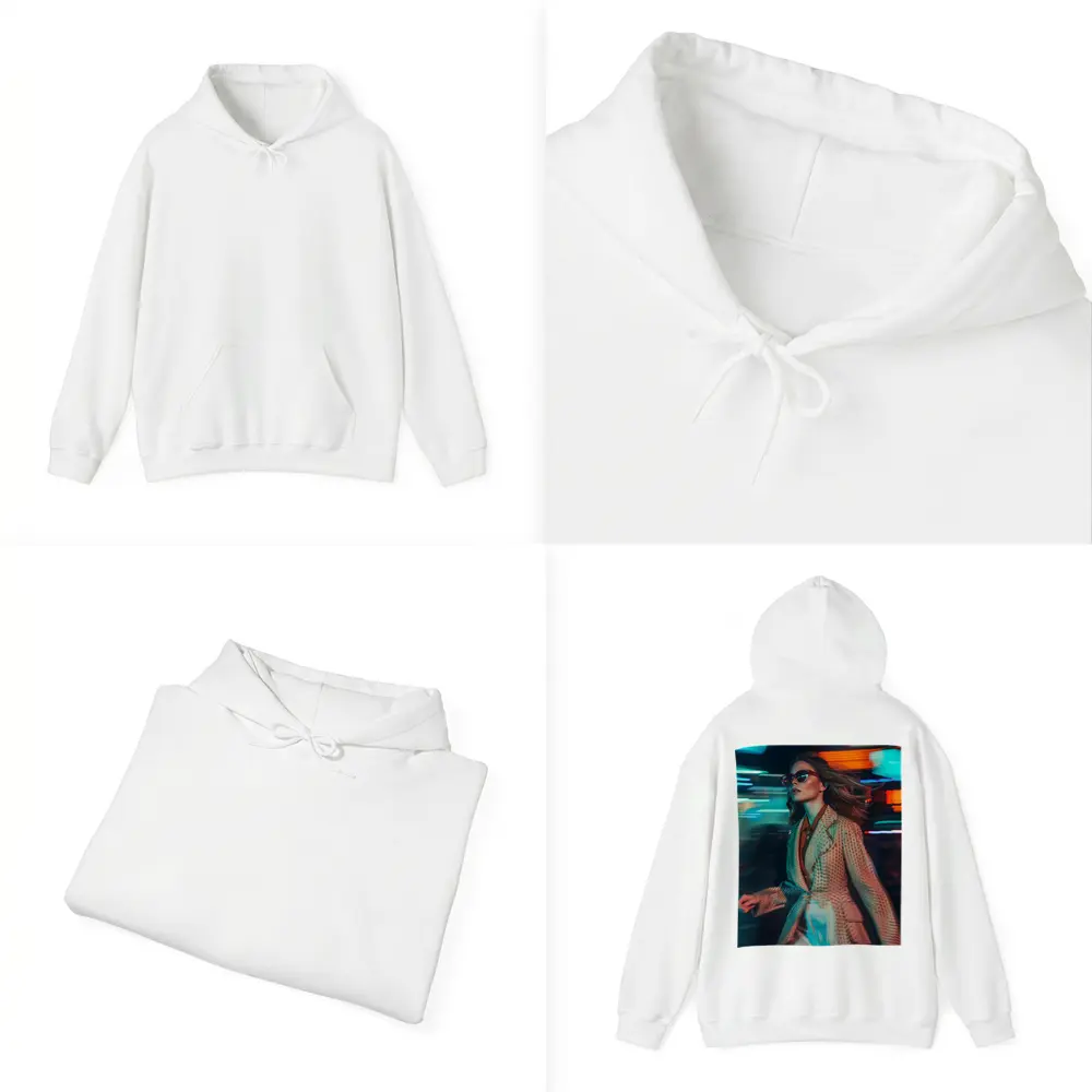 Woman Fashion Neon City Night Lights – Hoodies