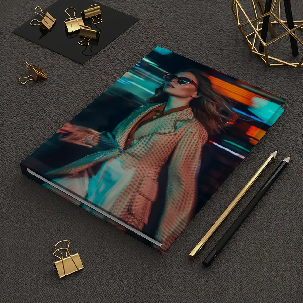 Woman Fashion Neon City Night Lights – Notebooks