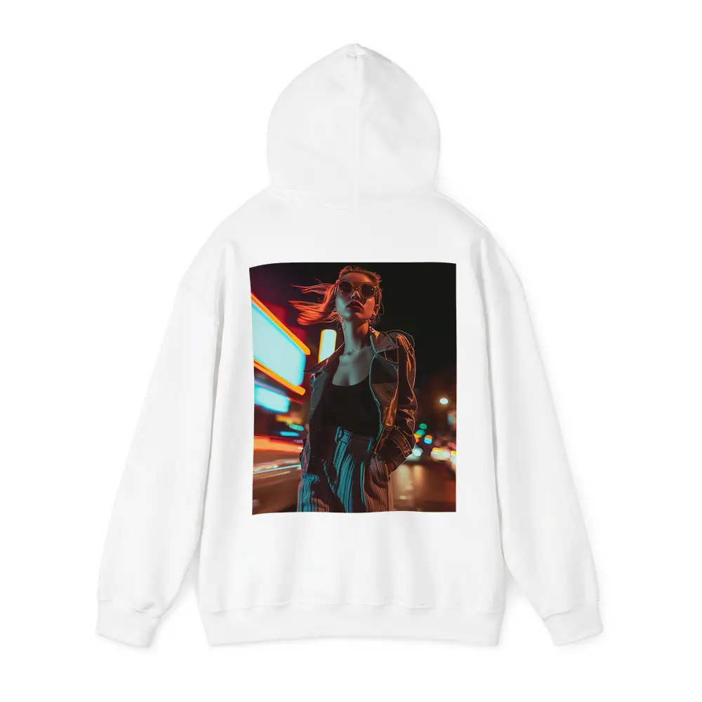 Woman Neon City Street Night Fashion – Hoodies