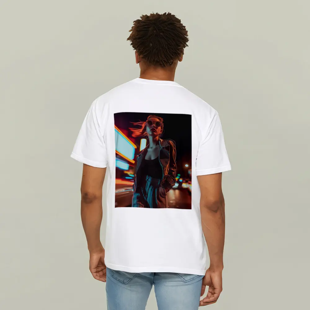 Woman Neon City Street Night Fashion – T-Shirts