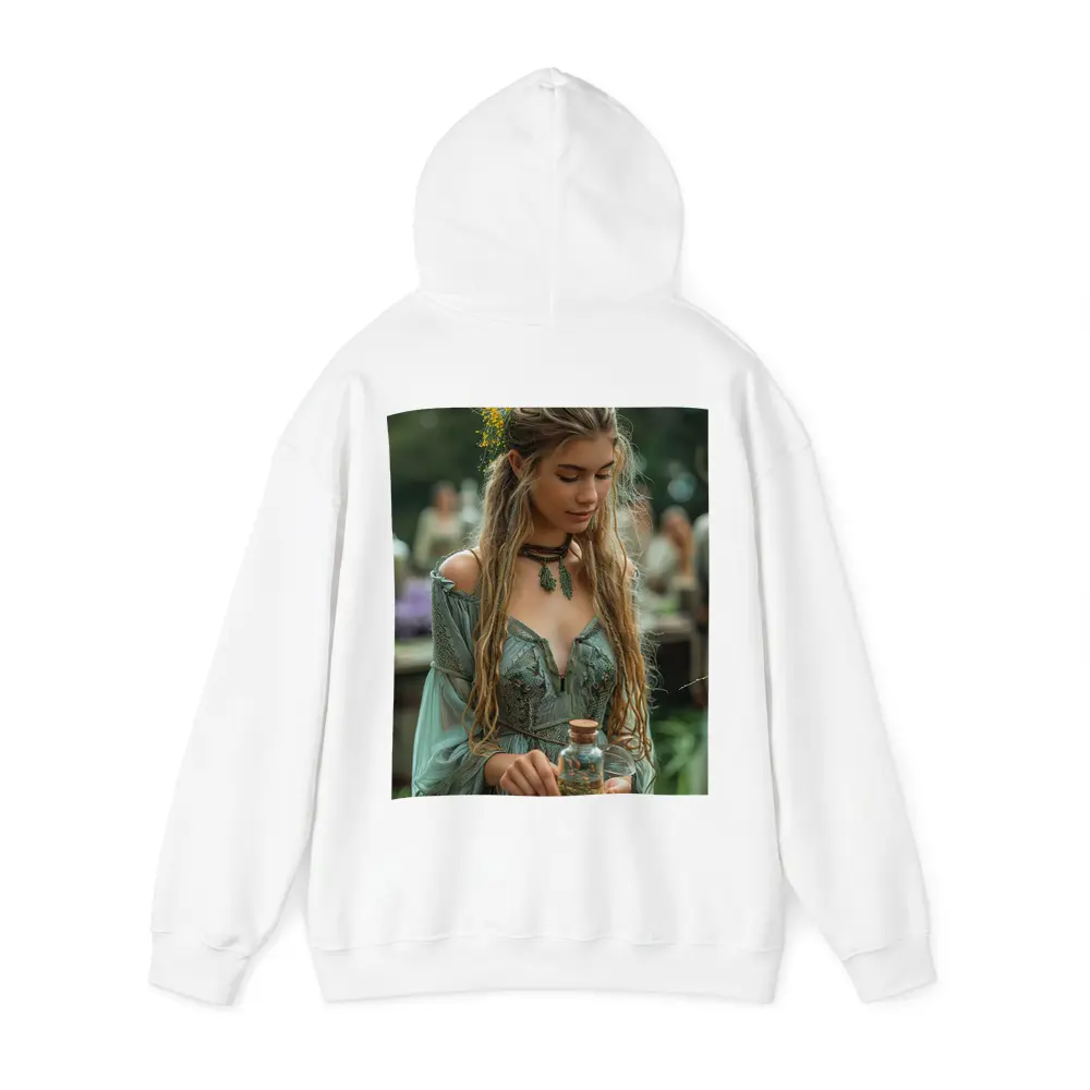 Boho Forest Girl Holding Herb Potion Bottle – Hoodies