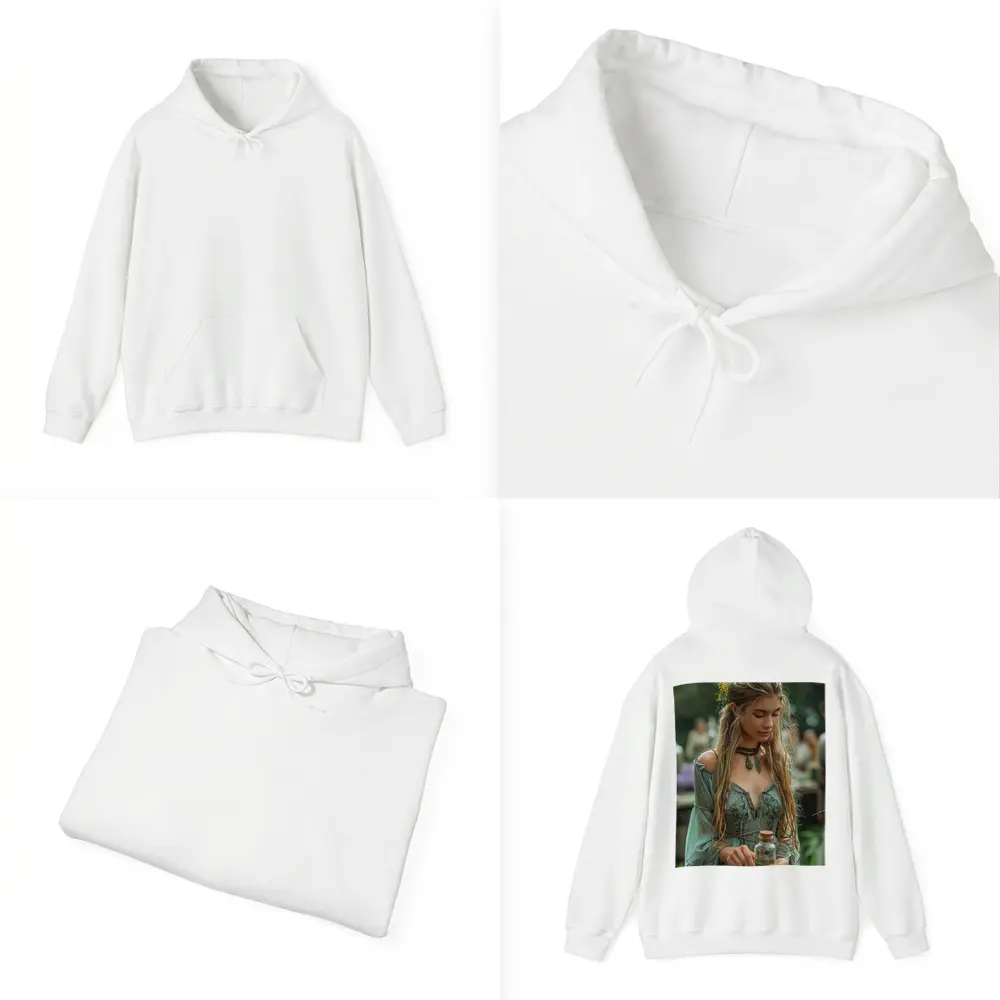 Boho Forest Girl Holding Herb Potion Bottle – Hoodies