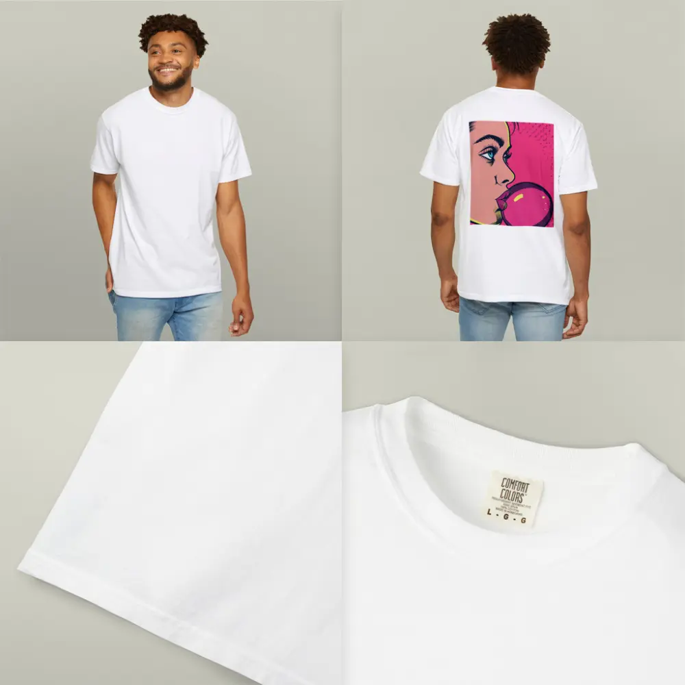 Pop Art Woman Blowing Pink Bubble Gum – T-Shirts