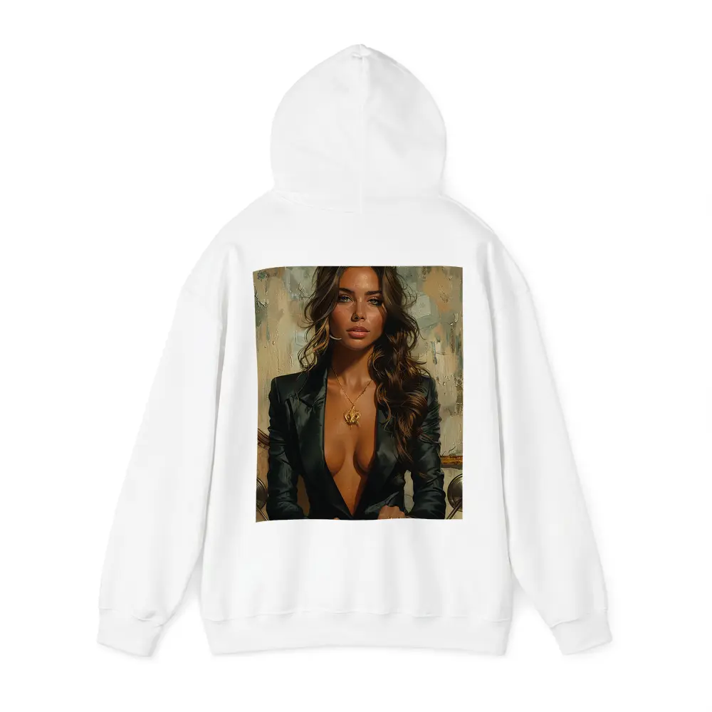 Woman Motorcycle Oil Painting Abstract Background – Hoodies