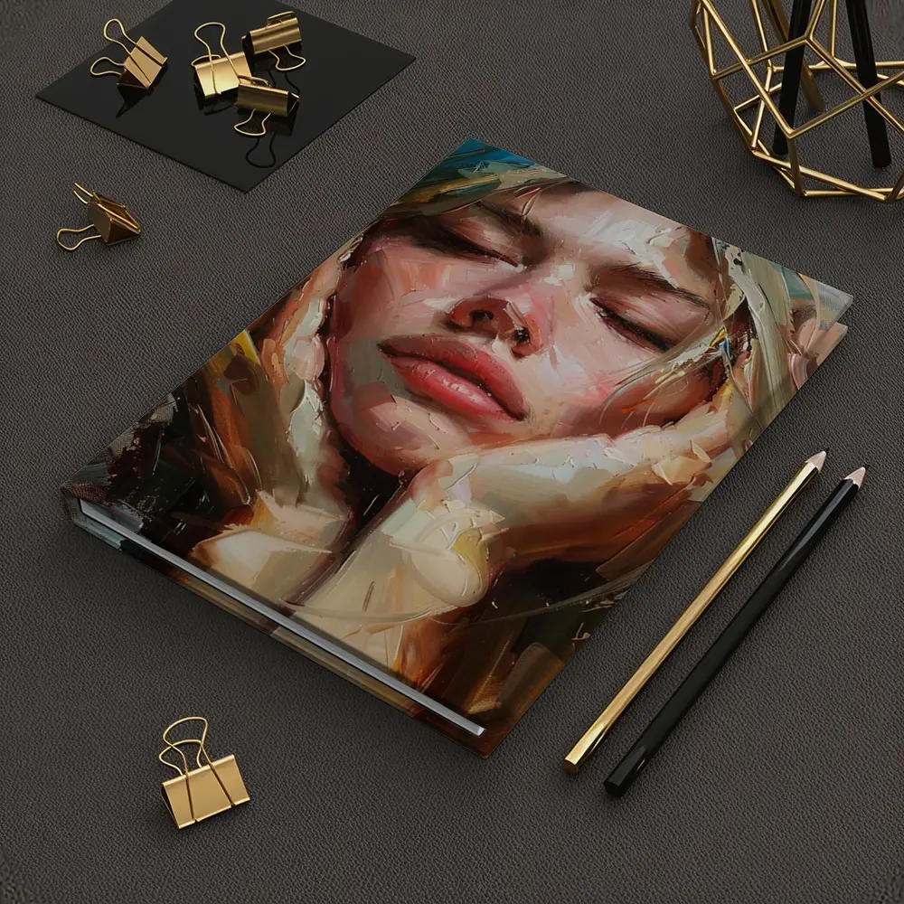 Woman Portrait Oil Painting Expressive Brushstrokes – Notebooks