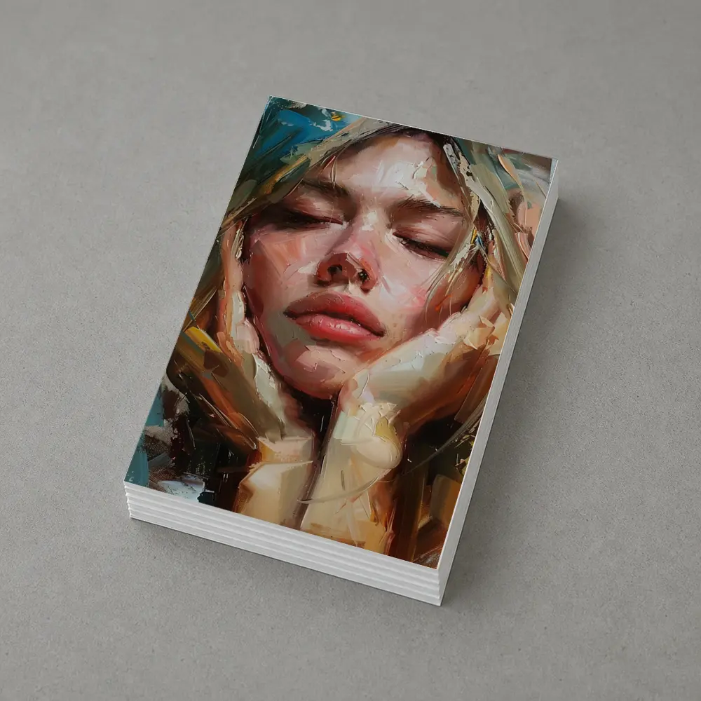 Woman Portrait Oil Painting Expressive Brushstrokes – Postcards