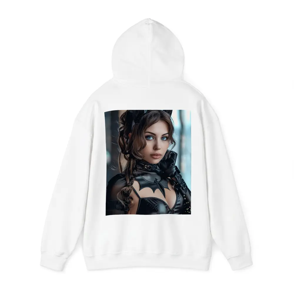 Catwoman Cosplay Girl Blue Eyes Portrait – Hoodies