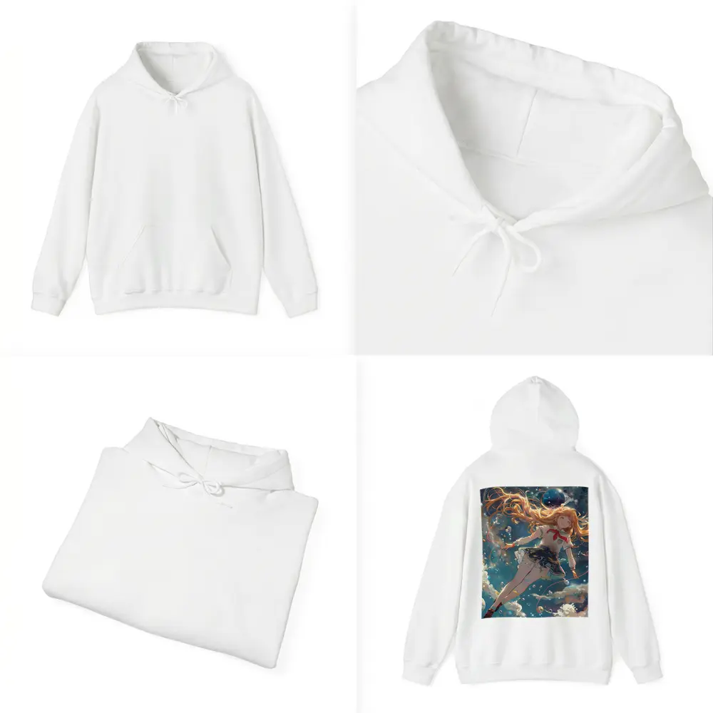 Anime Girl Floating in Cosmic Space – Hoodies