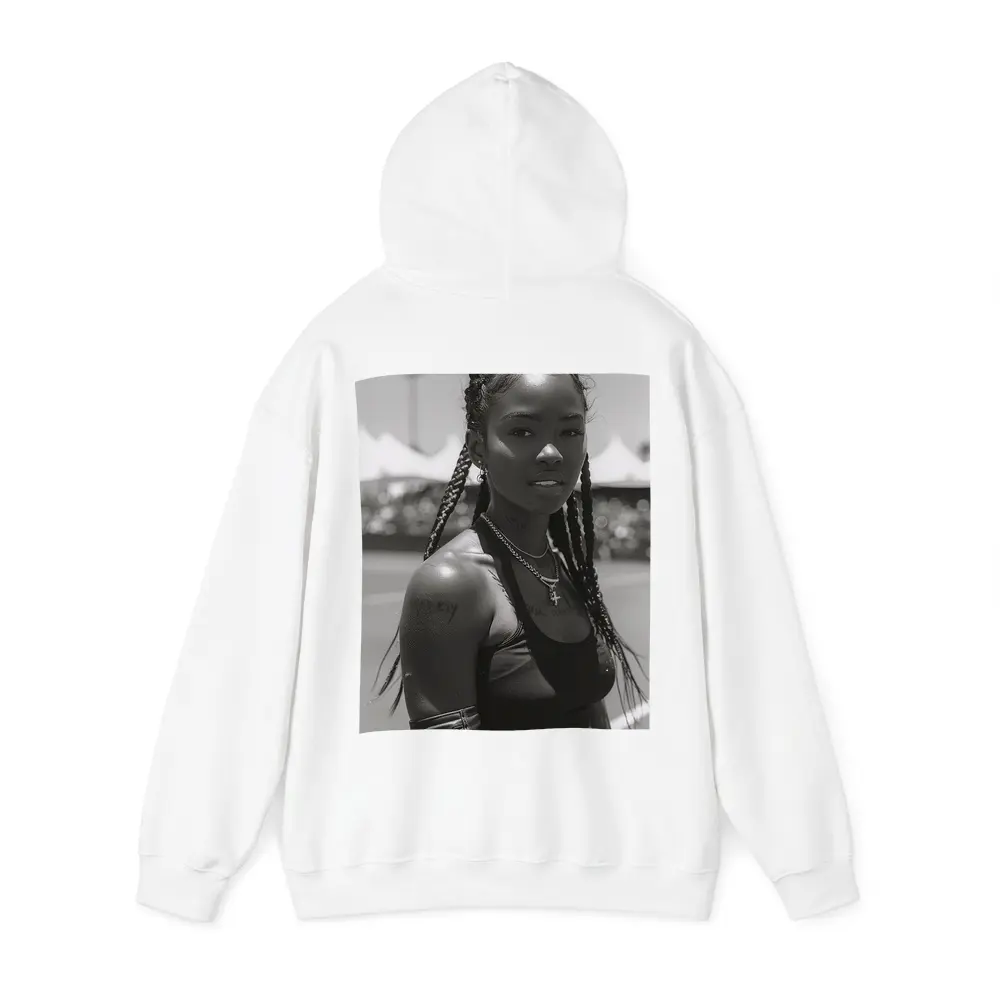 Black and White Portrait Athletic Woman Outdoors – Hoodies