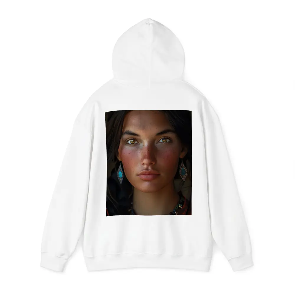 Young Indigenous Woman Portrait Golden Eyes – Hoodies