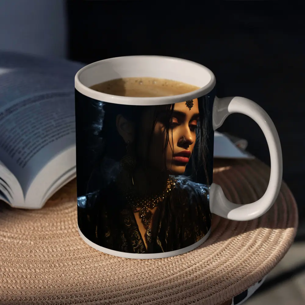 Dark Indian Woman Portrait Moody Atmospheric – Mugs