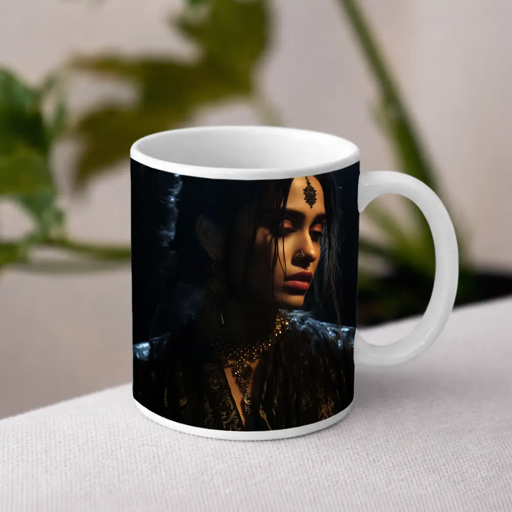 Dark Indian Woman Portrait Moody Atmospheric – Mugs