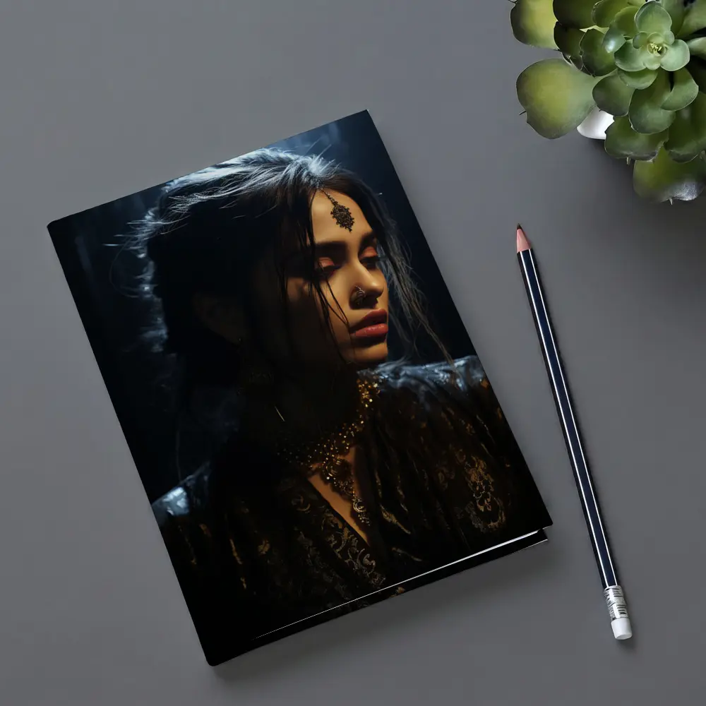 Dark Indian Woman Portrait Moody Atmospheric – Notebooks