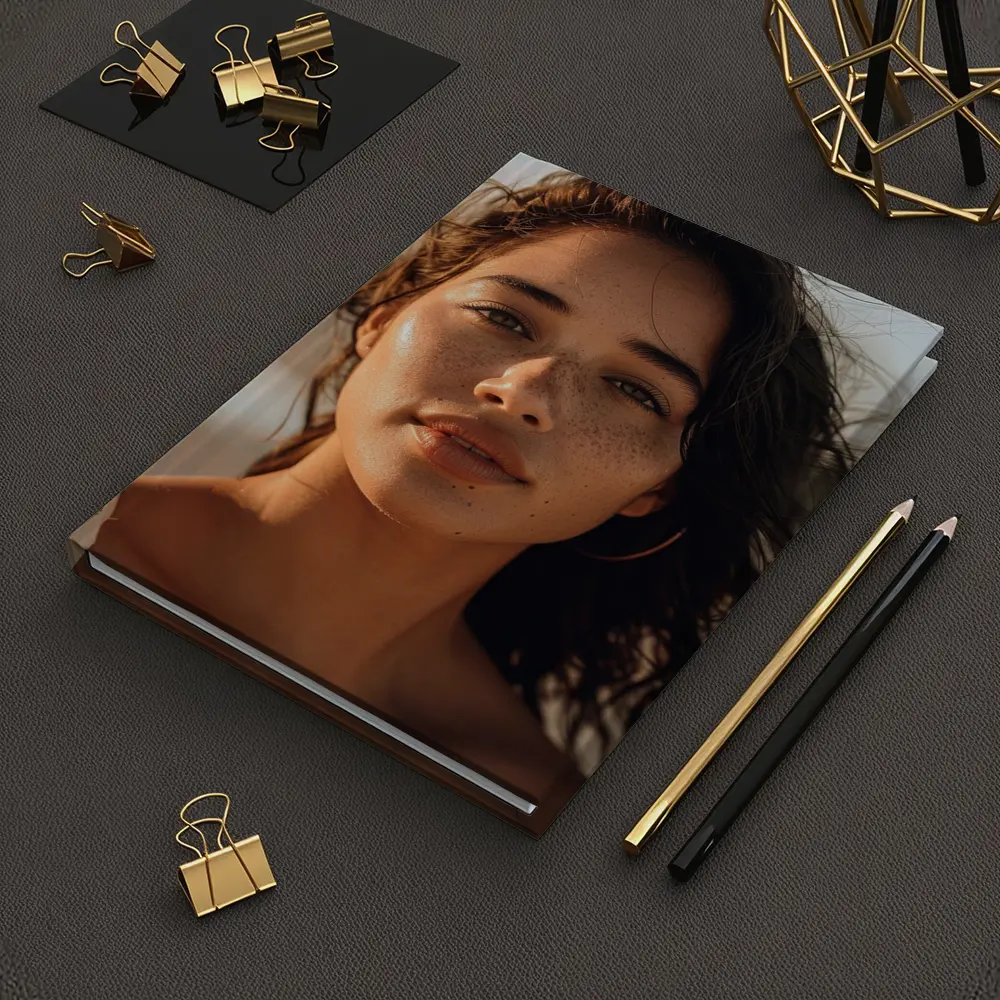 Young Woman Portrait Golden Hour Beach – Notebooks