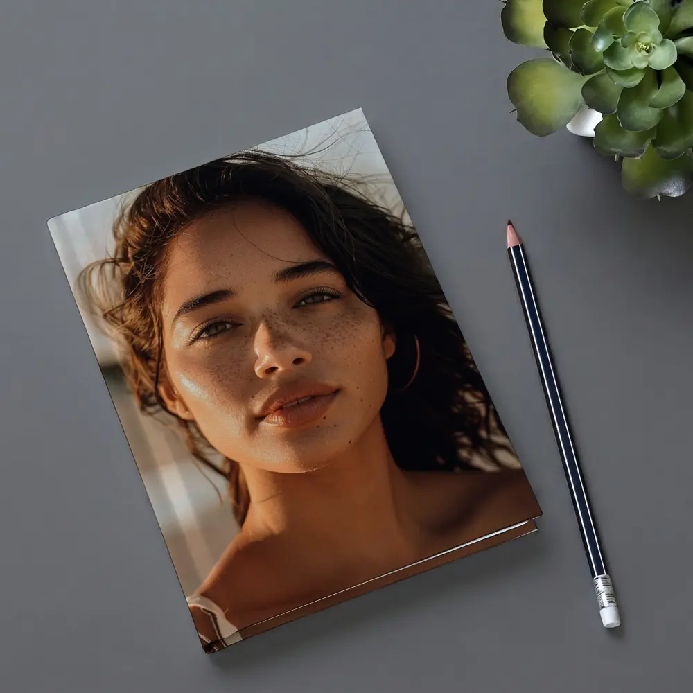 Young Woman Portrait Golden Hour Beach – Notebooks