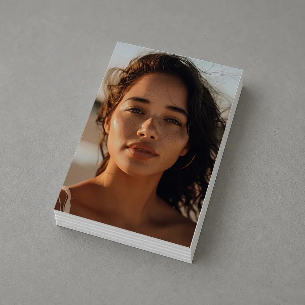 Young Woman Portrait Golden Hour Beach – Postcards
