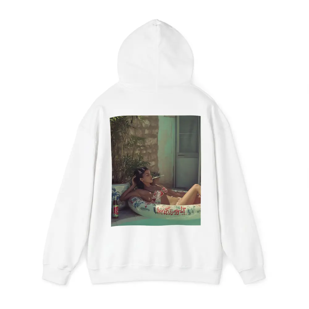 Woman Relaxing in Pool Float Summer – Hoodies