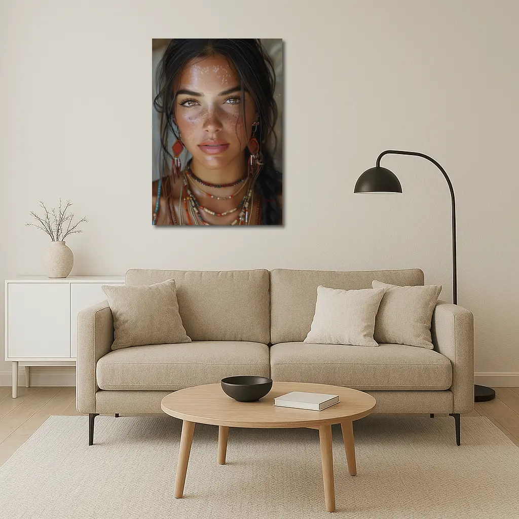 Boho Woman Portrait With Tribal Jewelry – Wall Art