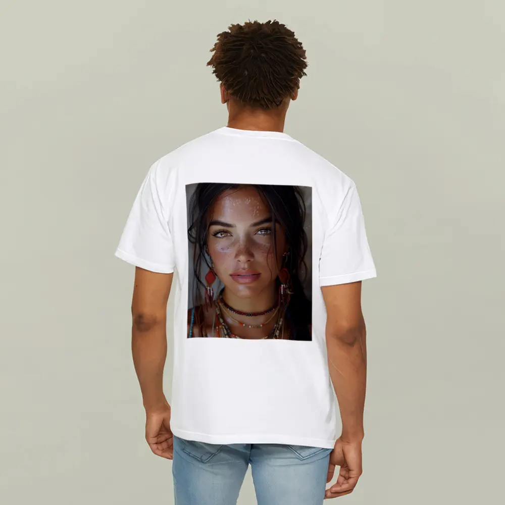 Boho Woman Portrait With Tribal Jewelry – T-Shirts